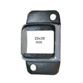 Steel Fence Rail Bracket, 38x25mm Tube, Double Lug, 2 Hole
