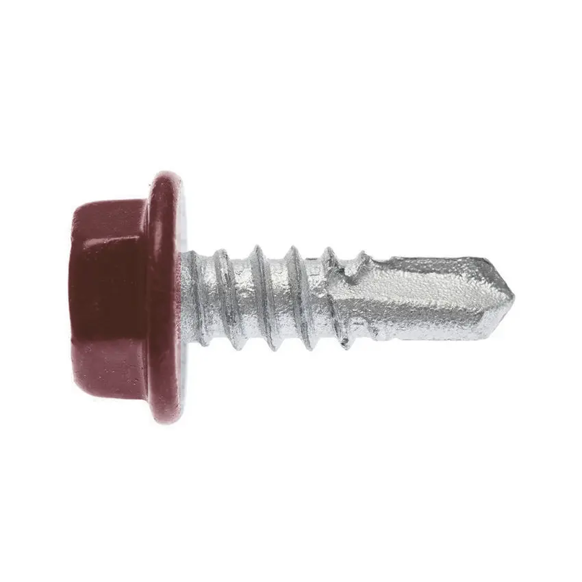 [FAFT027] Steel Mates Hex Tek Screw 12g  x 20mm Manor Red