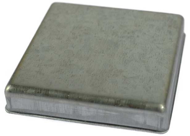 Steel Post Cap Square Flat 100x100mm Black