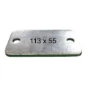 Rectangular Steel Base Plate, 113x55x5mm, 2 Holes