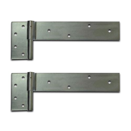 [HN610] Zinc Plated Strap Hinges For Timber Gates - 14mm Pin, 300x50mm, LH, Silver - Pair