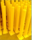 Safety Bollard Steel Round 50NB (60mm OD) 1000mm long Base 150x150mm Safety Yellow - Pick up only