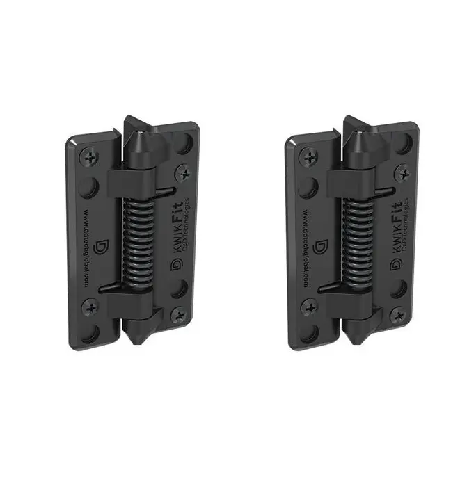 [HN726] D&D KwikFit Fixed-Tension Self Closing Hinges - 20kg, Black, Two Legs - Pair