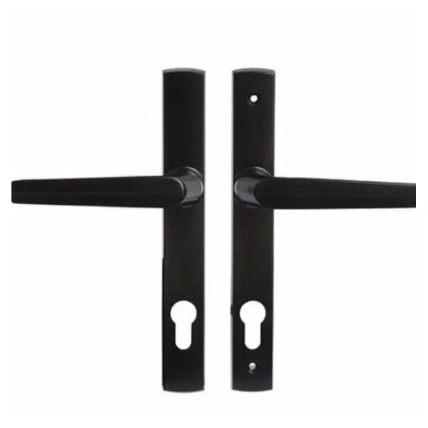 [FK270] Insert Mortice Lock Handle Set - Euro, L Shaped - Stainless Steel in Matt Black - Pair