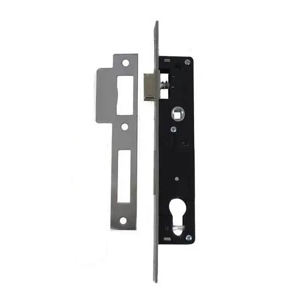 [FK308] Euro Insert Mortice Lock - 40x40 Frame, 20mm Backset, Silver - For Swing Gates