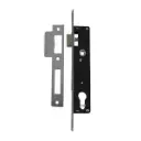 Euro Insert Mortice Lock - 40x40 Frame, 20mm Backset, Silver - For Swing Gates