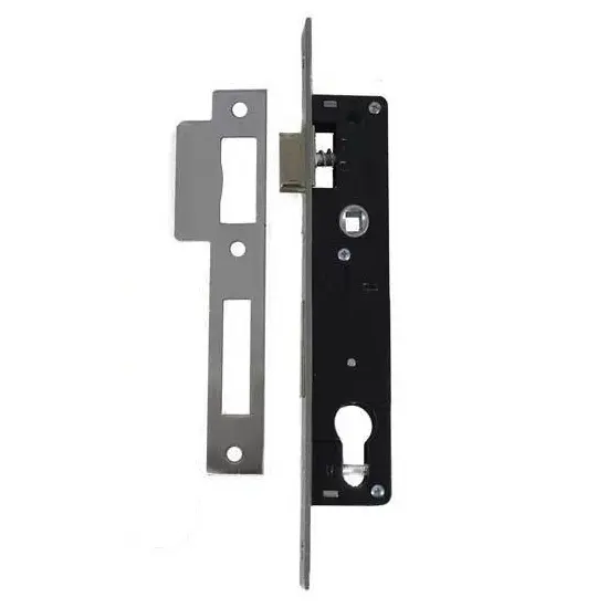 [MKLO152] (FK316)Euro Insert Mortice Lock - 50x50 Frame, 30mm Backset, Silver - For Swing Gates
