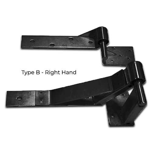 [HGRH497] Residential Rising Gate Hinges - Type B, Black, RH Side - Pair