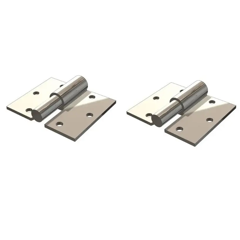 [HGSS230] Zinc Plated Screw to Screw Prison Hinges - 16mm Pin, RH, Silver - Pair
