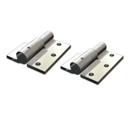 [HGWS210] Zinc Plated Weld to Screw Prison Hinges - 16mm Pin, LH, Silver - Pair