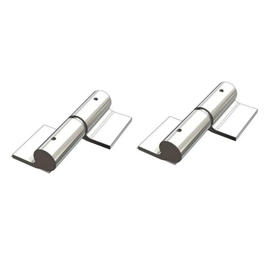 [HGHW195] Zinc Plated Weld to Weld Prison Hinges - 16mm Pin, LH, Silver - Pair