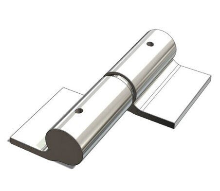 [HGHW195] Zinc Plated Weld to Weld Prison Hinges - 16mm Pin, LH, Silver - Pair