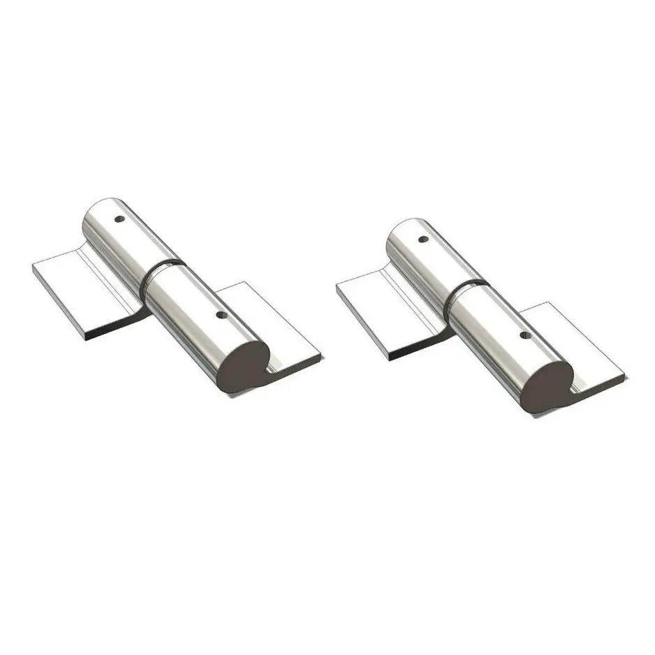 [HGHW200] Zinc Plated Weld to Weld Prison Hinges - 16mm Pin, RH, Silver - Pair