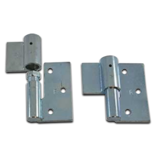 [HGWS203] Zinc Plated Weld to Screw Prison Hinges - 19mm Pin, RH, Silver, Lockable - Pair