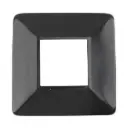Square Steel Base Plate Cover: 75x75mm Post, 150x150mm Base - Black