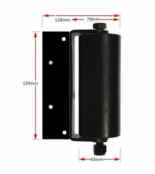 [WH190] Sliding Gate Side Roller Bracket - 155x65mm Black Roller, Black Holding Bracket