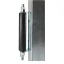 Sliding Gate Side Roller Bracket - 195x40mm Black Roller, Silver Side Bracket