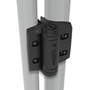 D&D TruClose Adjustable Round Self Closing Hinges - 70kg, Black, 35-41mm Frame, Two Legs - Pair