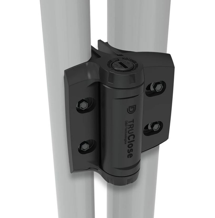 [HN733] D&D TruClose Adjustable Round Self Closing Hinges - 70kg, Black, 48-51mm Frame, Two Legs - Pair