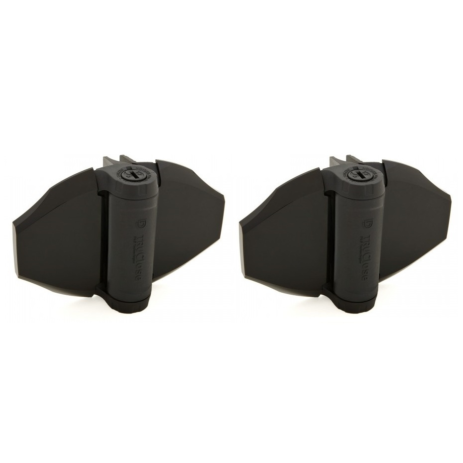 D&D TruClose Adjustable Self Closing Hinges - 70kg, Black, For Vinyl/Wood, 21mm Gap, Two Legs - Pair