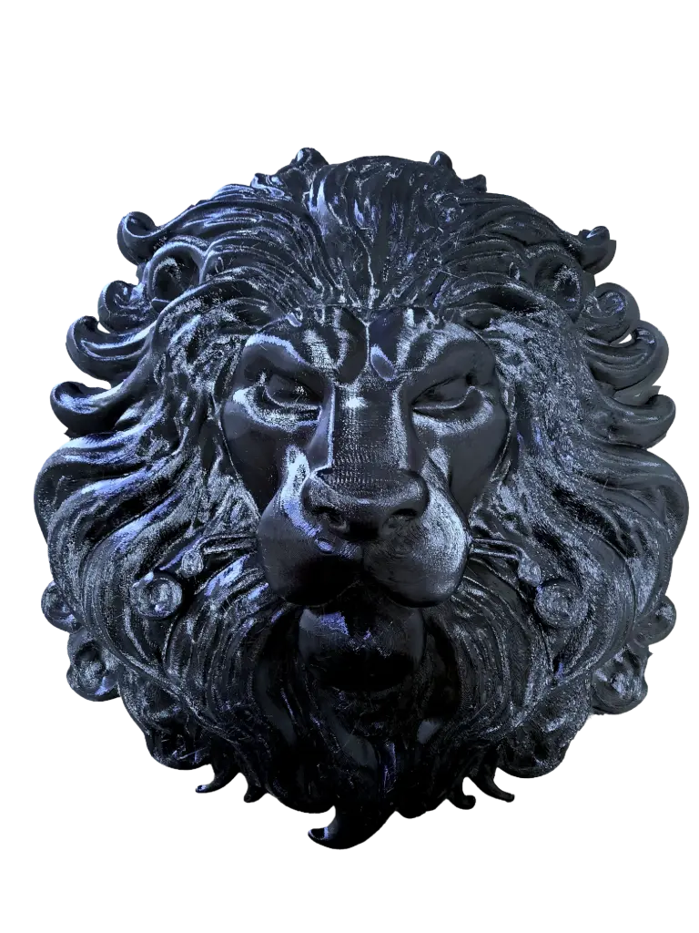 [3D228BK] 3D Lion Head - Decorative Insert for Gate and Fencing - BLACK 