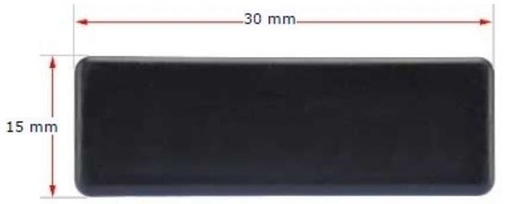 [CPPR404] Plastic Rectangular Cap 30x15mm with wall thickness of 0.75-2.5mm