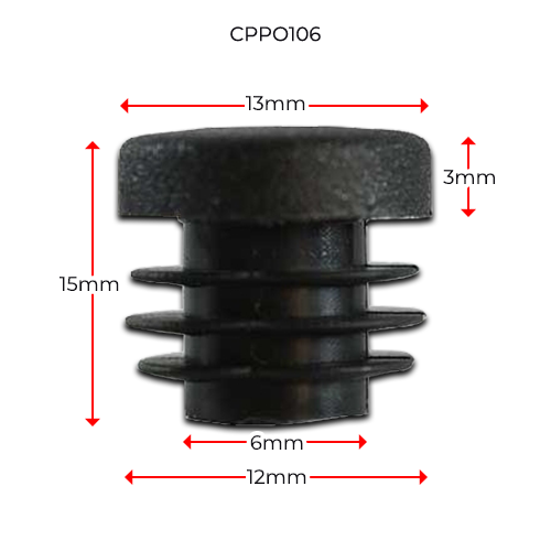 [CPPO106] Plastic Round Cap 13mm OD (0.8-2mm)
