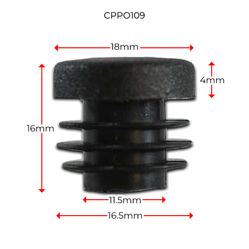 [CPPO109] Plastic Round Cap 18 mm OD (0.8-2.5mm)