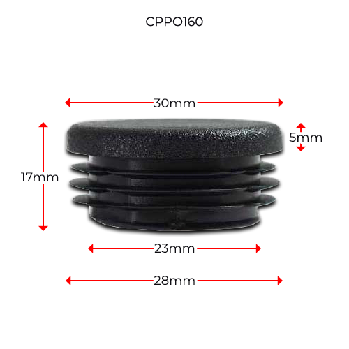 [CPPO160] Plastic Round Cap 30mm OD (0.8-2.5mm)