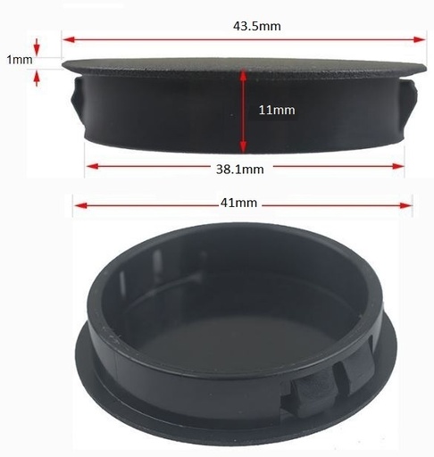 [CPHP025] Plastic insert hole plug/End cap for hole size 38mm in Black colour