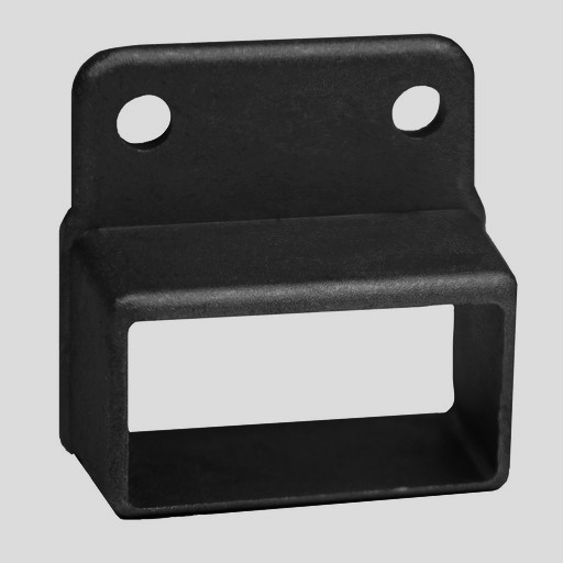 [BKRB466] Steel Fence Rail Bracket, 50x25mm Wide Tube, Single Lug, 2 Hole - Black